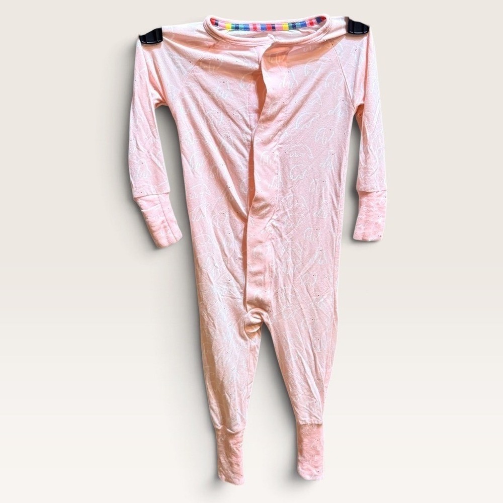 Magnetic Me Pink Elephant Print Magnetic Modal Footie Pajamas 12-18 Months